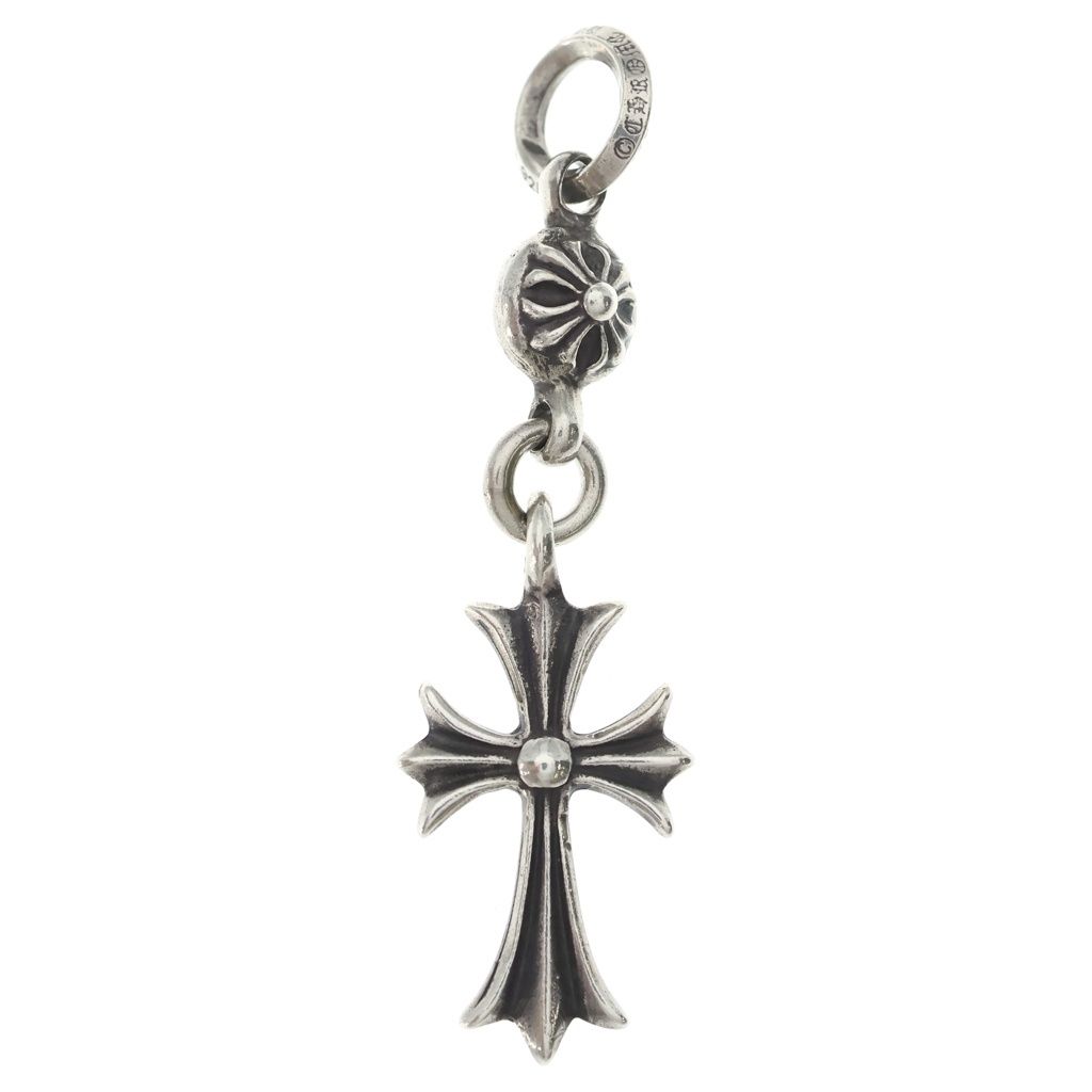 Chrome Hearts Tny CH Crs 1 Ball Tiny CH Cross Charm Pendant Silver — view 2