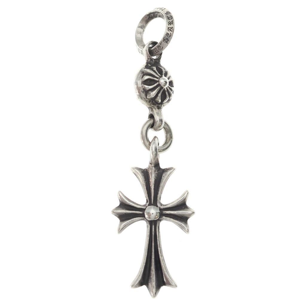 Chrome Hearts Tny CH Crs 1 Ball Tiny CH Cross Charm Pendant Silver