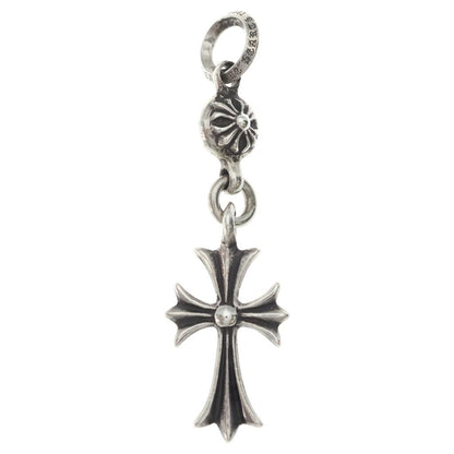 Chrome Hearts Tny CH Crs 1 Ball Tiny CH Cross Charm Pendant Silver