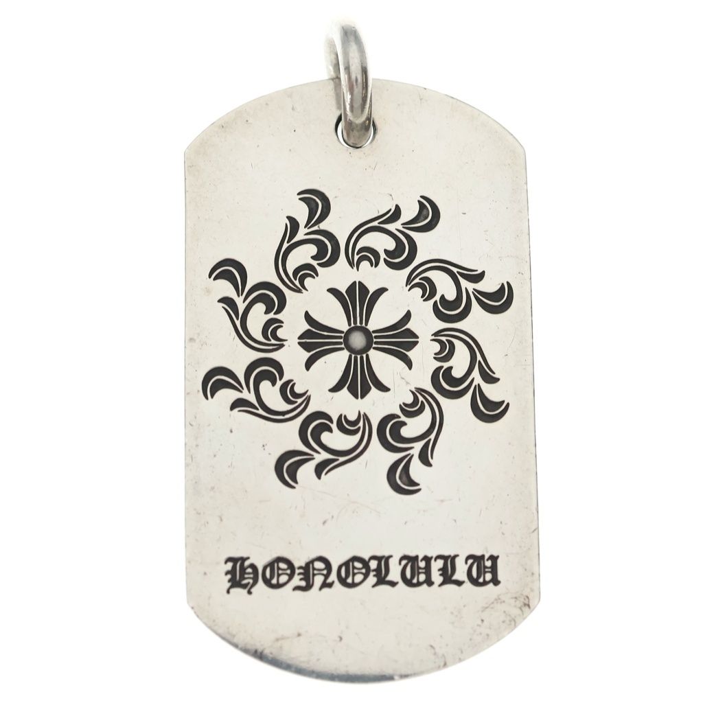 Chrome Hearts D Tag Lrg Ltd Honolulu Limited Large Dog Tag Pendant Silver