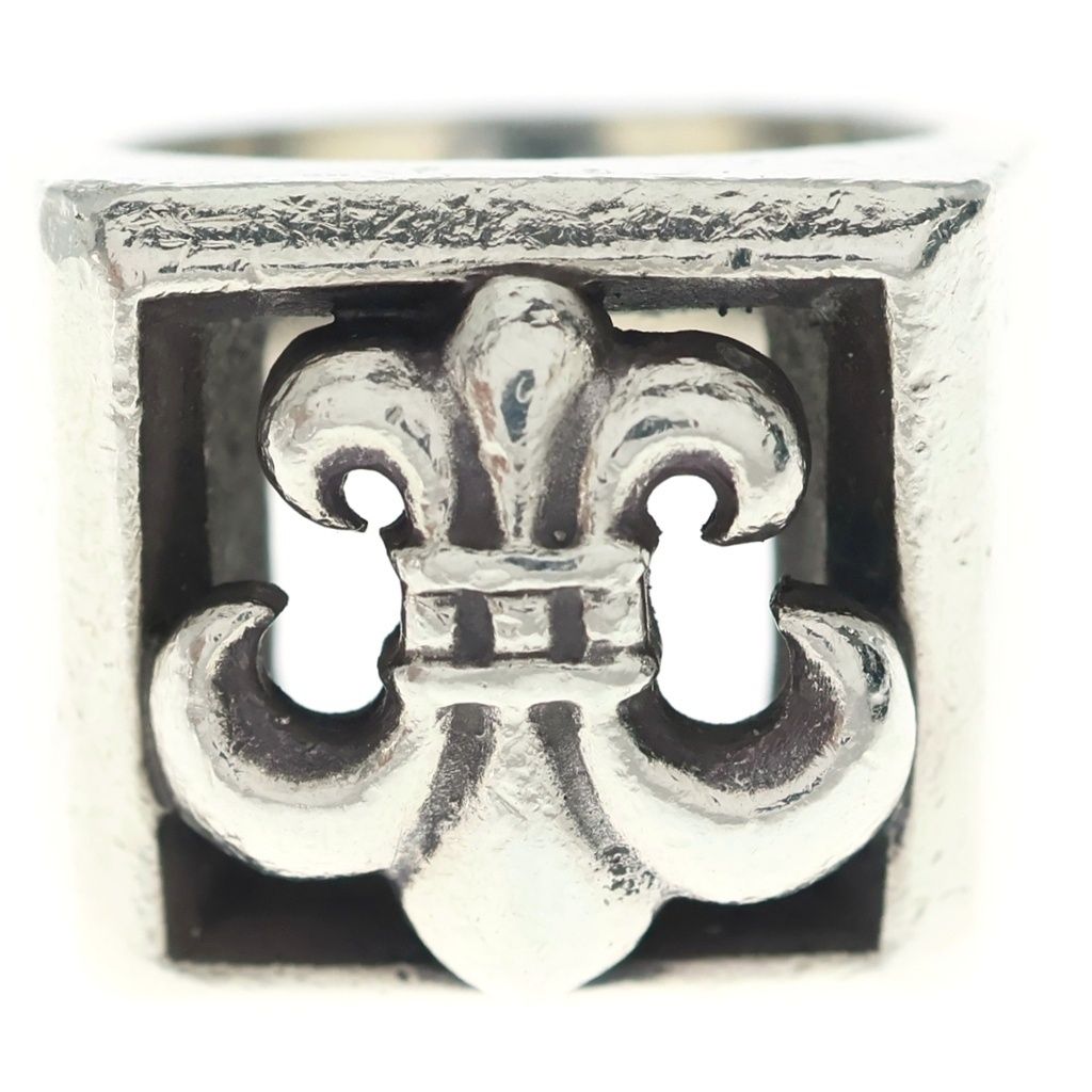 Chrome Hearts Letter Block BS Flare Ring Silver — view 4