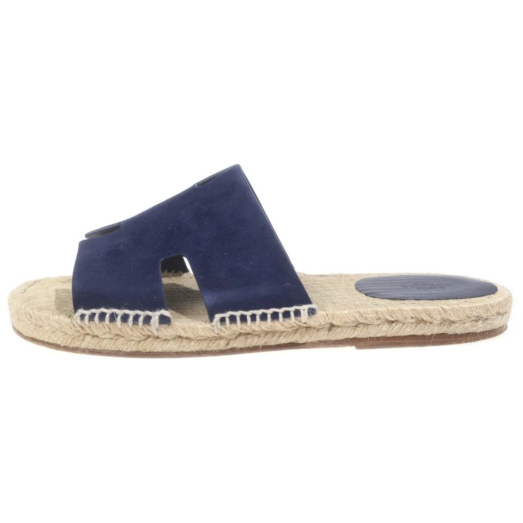Hermes Antigua Espadrilles Sandals Navy Beige