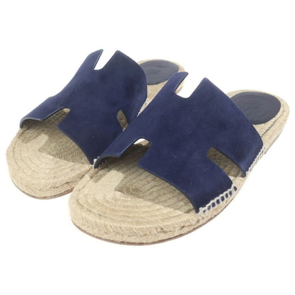 Hermes Antigua Espadrilles Sandals Navy Beige — view 2