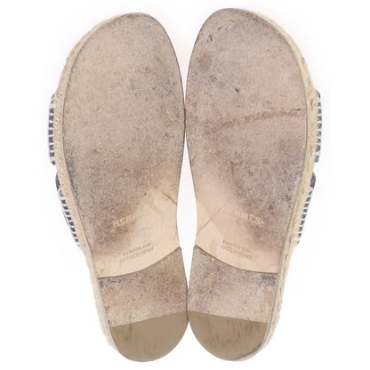 Hermes Antigua Espadrilles Sandals Navy Beige — view 5