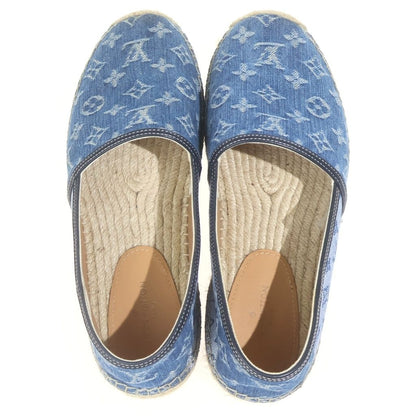 Louis Vuitton Espadrilles Monogram Denim Low Cut Sneakers Slip on Indigo — view 4