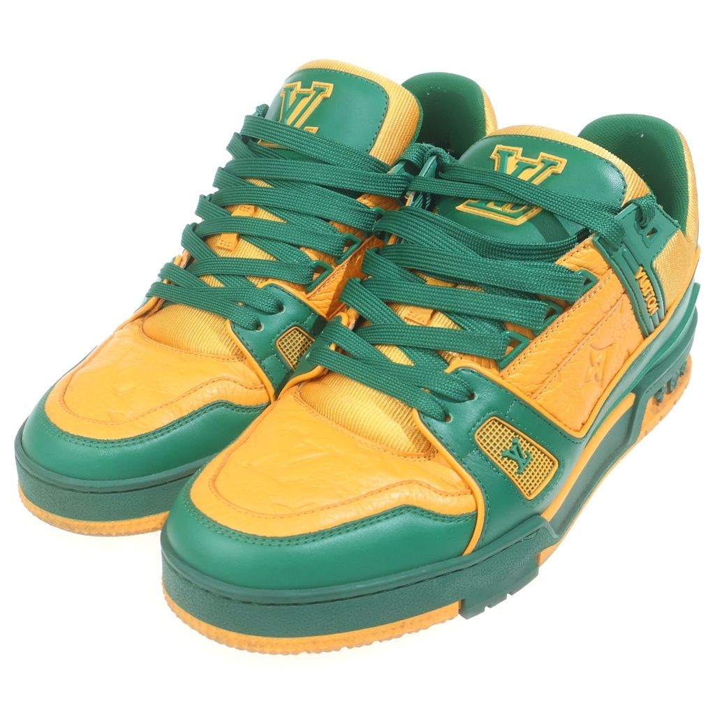 Louis Vuitton LV Trainer Sneaker LV Low Cut Sneakers Orange Green — view 2