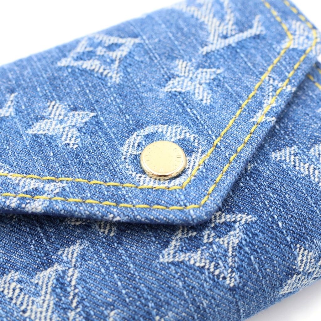 Louis Vuitton Monogram Denim Portefeuille Victorine Compact Wallet Trifold — view 5