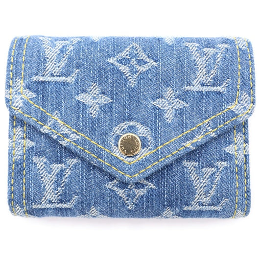 Louis Vuitton Monogram Denim Portefeuille Victorine Compact Wallet Trifold