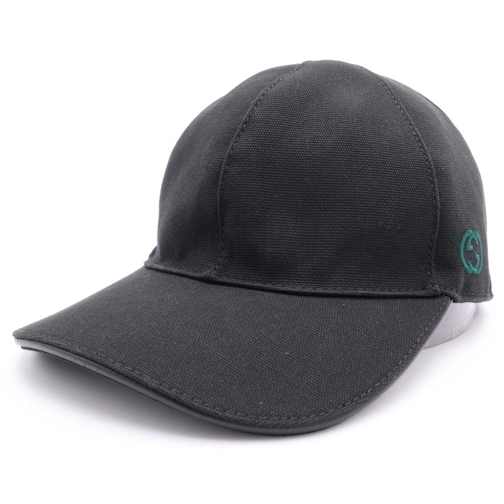 Gucci Interlocking Sherry Line Cap Baseball Cap Hat Black