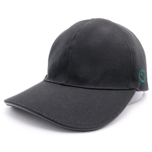 Gucci Interlocking Sherry Line Cap Baseball Cap Hat Black