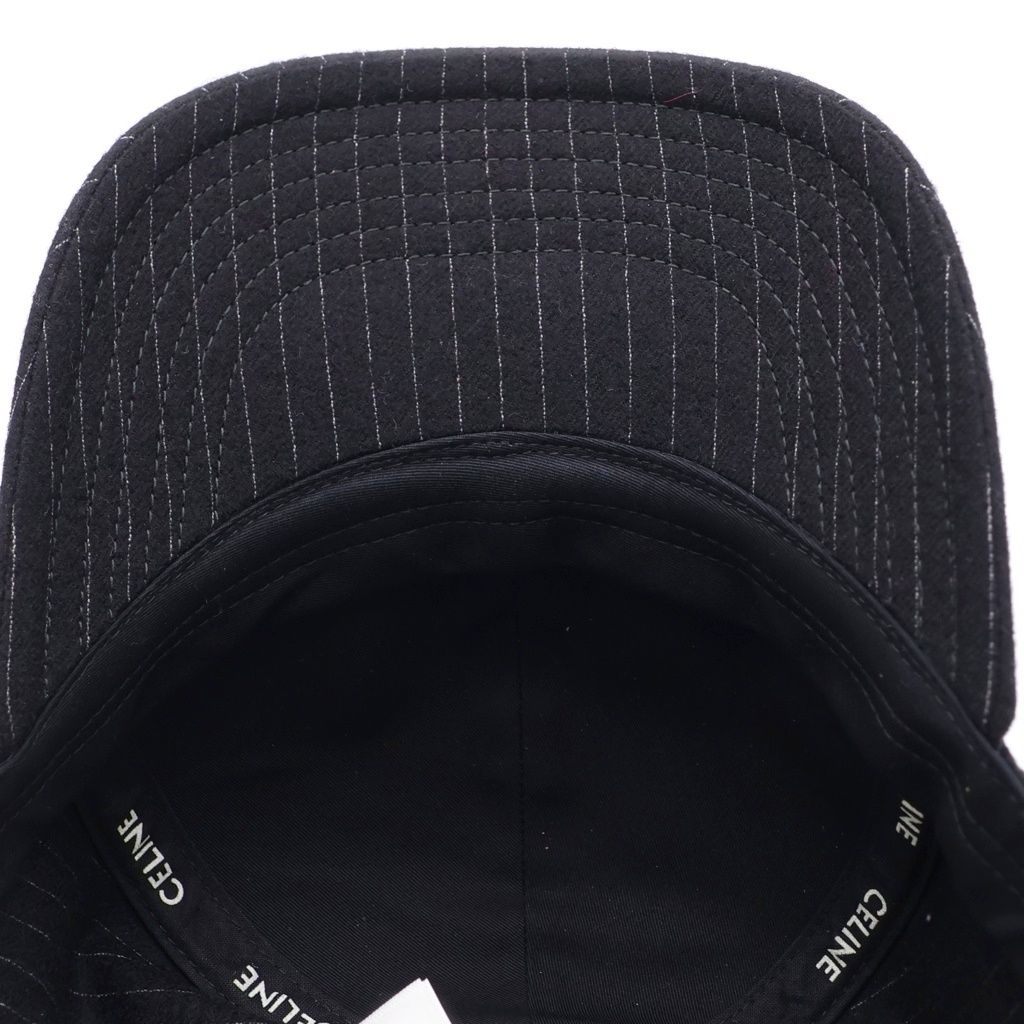 Celine Logo Stripe Baseball Cap Hat Black — view 5