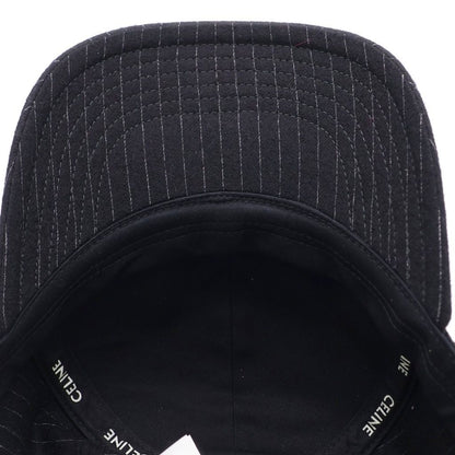 Celine Logo Stripe Baseball Cap Hat Black — view 5