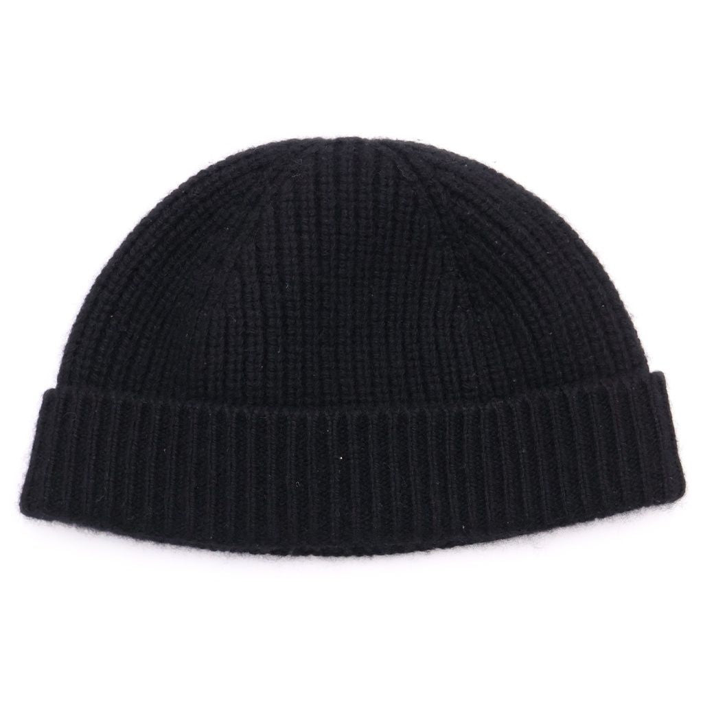 Celine Triomphe Logo Cashmere Knit Cap Hat Black — view 2