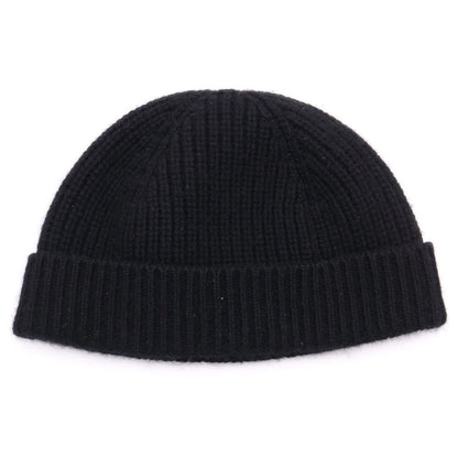 Celine Triomphe Logo Cashmere Knit Cap Hat Black — view 2