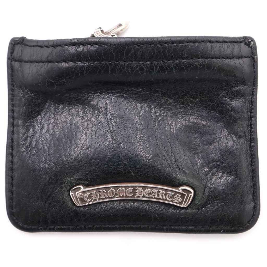 Chrome Hearts Zpr Chng 3 4 Change Purse Zipper Coin Case Black Silver