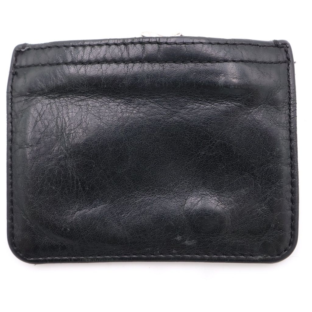 Chrome Hearts Zpr Chng 3 4 Change Purse Zipper Coin Case Black Silver — view 2