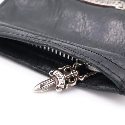 Chrome Hearts Zpr Chng 3 4 Change Purse Zipper Coin Case Black Silver — view 5