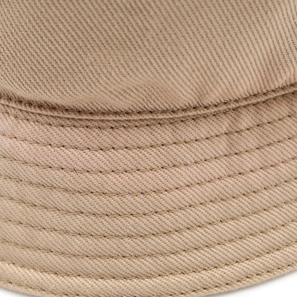 Prada Triangle Logo Drill Bucket Hat Beige — view 6