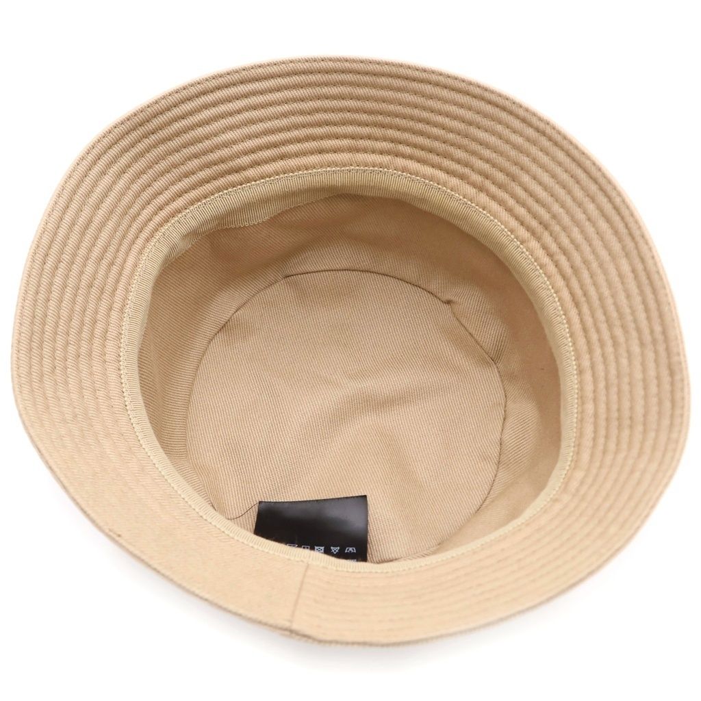 Prada Triangle Logo Drill Bucket Hat Beige — view 5