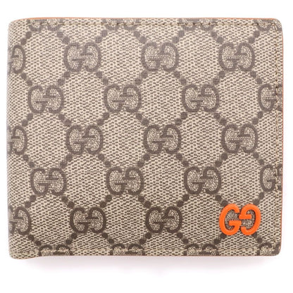 Gucci GG Supreme Coin Wallet Bifold Beige Orange