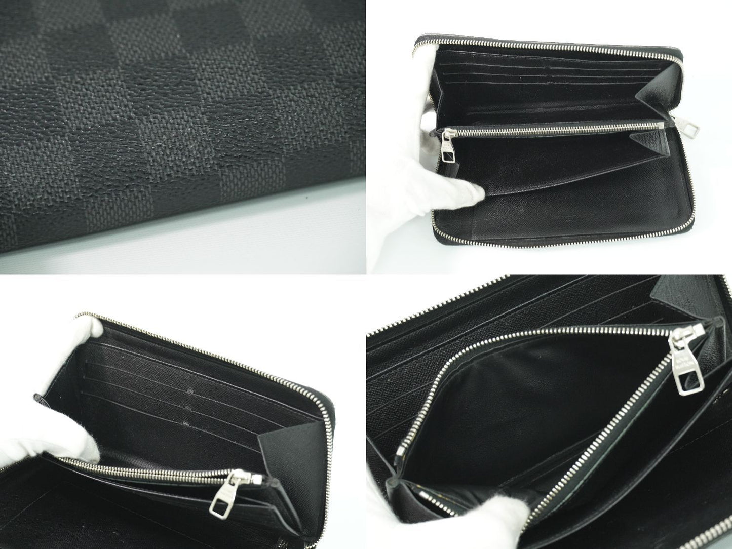 Louis Vuitton LV Zippy Organizer NM Damier Graphite Wallet Black Gray — view 8