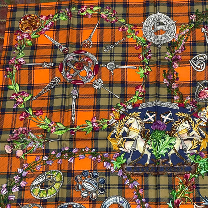 Hermes Carre 90 Silk Scarf Fleurs D'ecosse Scottish Flower Multicolor — view 2