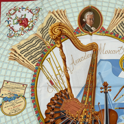 Hermes Carre 90 Wolfgang Amadeus Mozart Hymn to Silk Scarf Multicolor — view 2