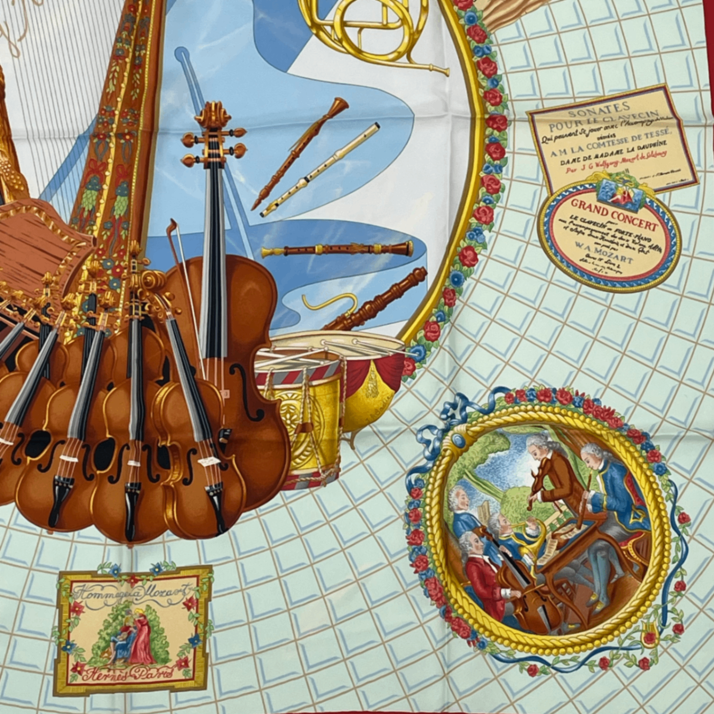 Hermes Carre 90 Wolfgang Amadeus Mozart Hymn to Silk Scarf Multicolor — view 5