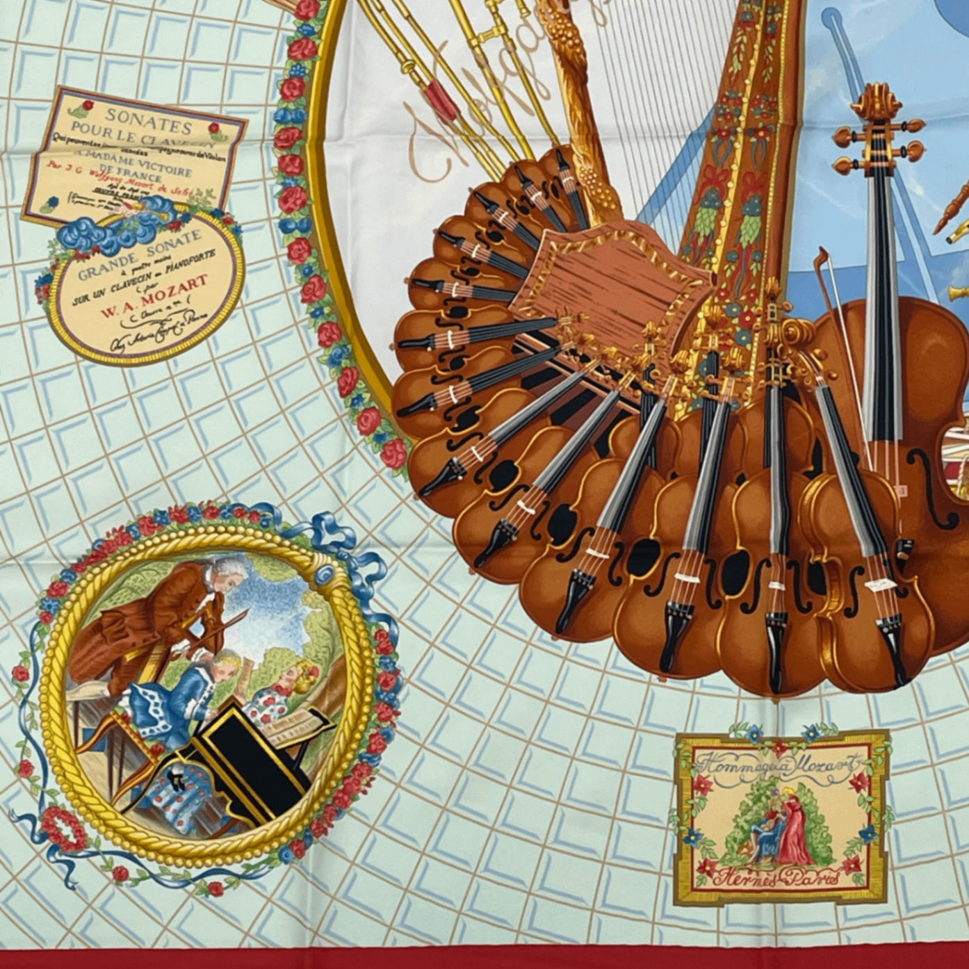 Hermes Carre 90 Wolfgang Amadeus Mozart Hymn to Silk Scarf Multicolor — view 4