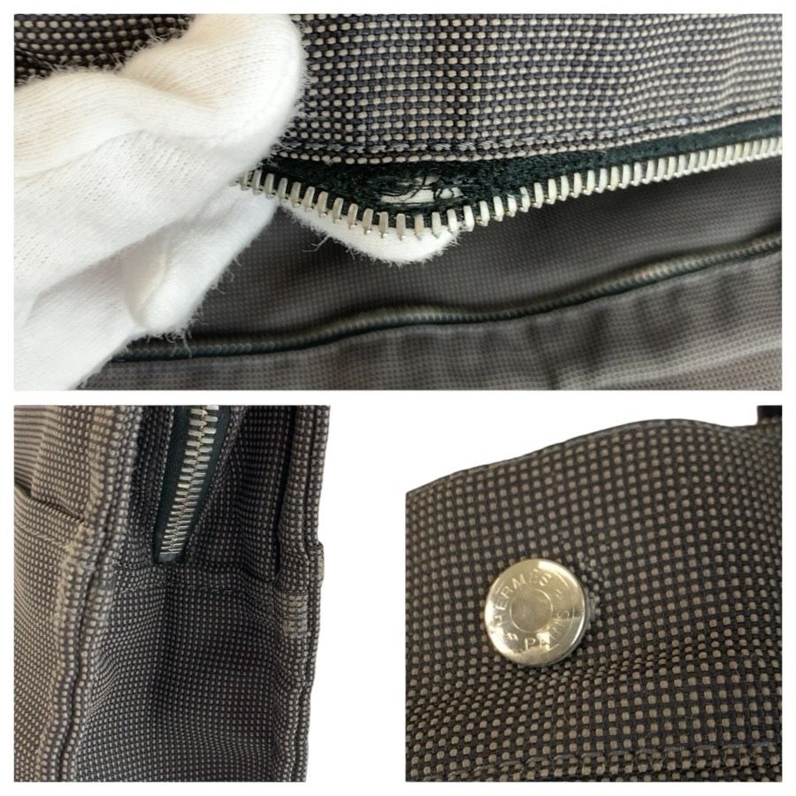 Hermes Her Line Gray Silver Polyamide Polyester Tote — view 5