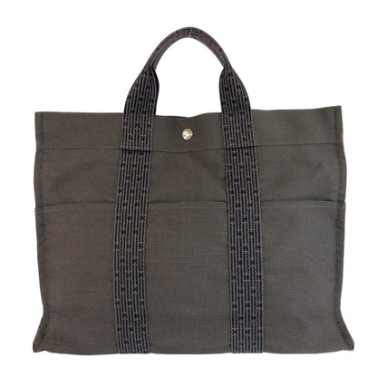 Hermes Her Line Gray Silver Polyamide Polyester Tote