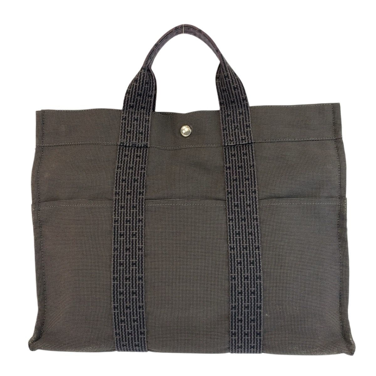 Hermes Her Line Gray Silver Polyamide Polyester Tote — view 2