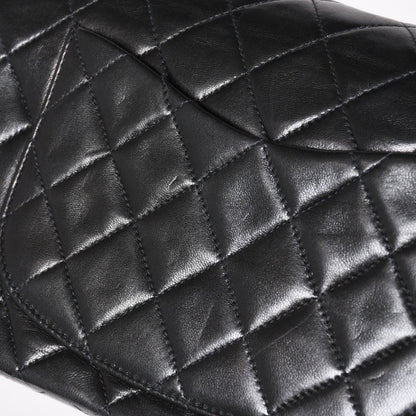 Chanel Quilted 23 Double Flap Chain Shoulder Bag CC Logo Lambskin Black — view 6