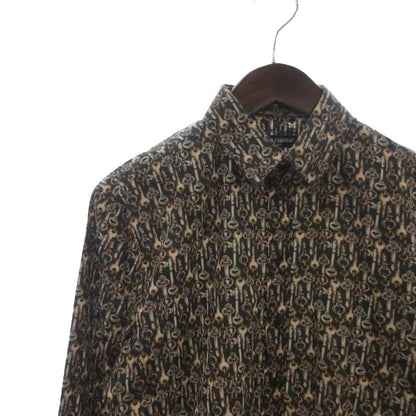 Dolce & Gabbana Sicilia Shirt Long Sleeve Key Pattern Cotton Brown 39 — view 3