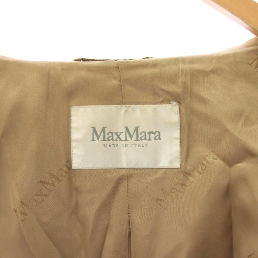 Max Mara Hooded Coat Long with Waist Ribbon Camel 40 Beige — view 4