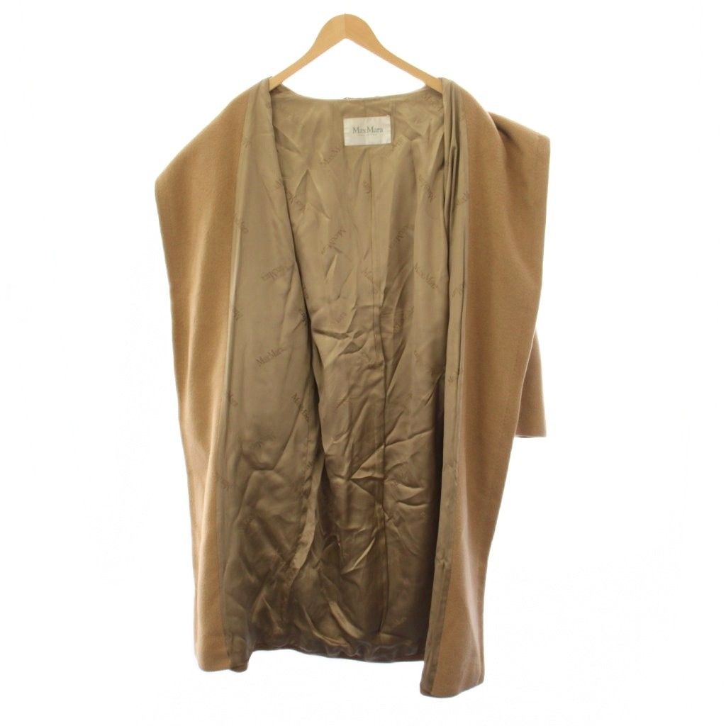 Max Mara Hooded Coat Long with Waist Ribbon Camel 40 Beige — view 5