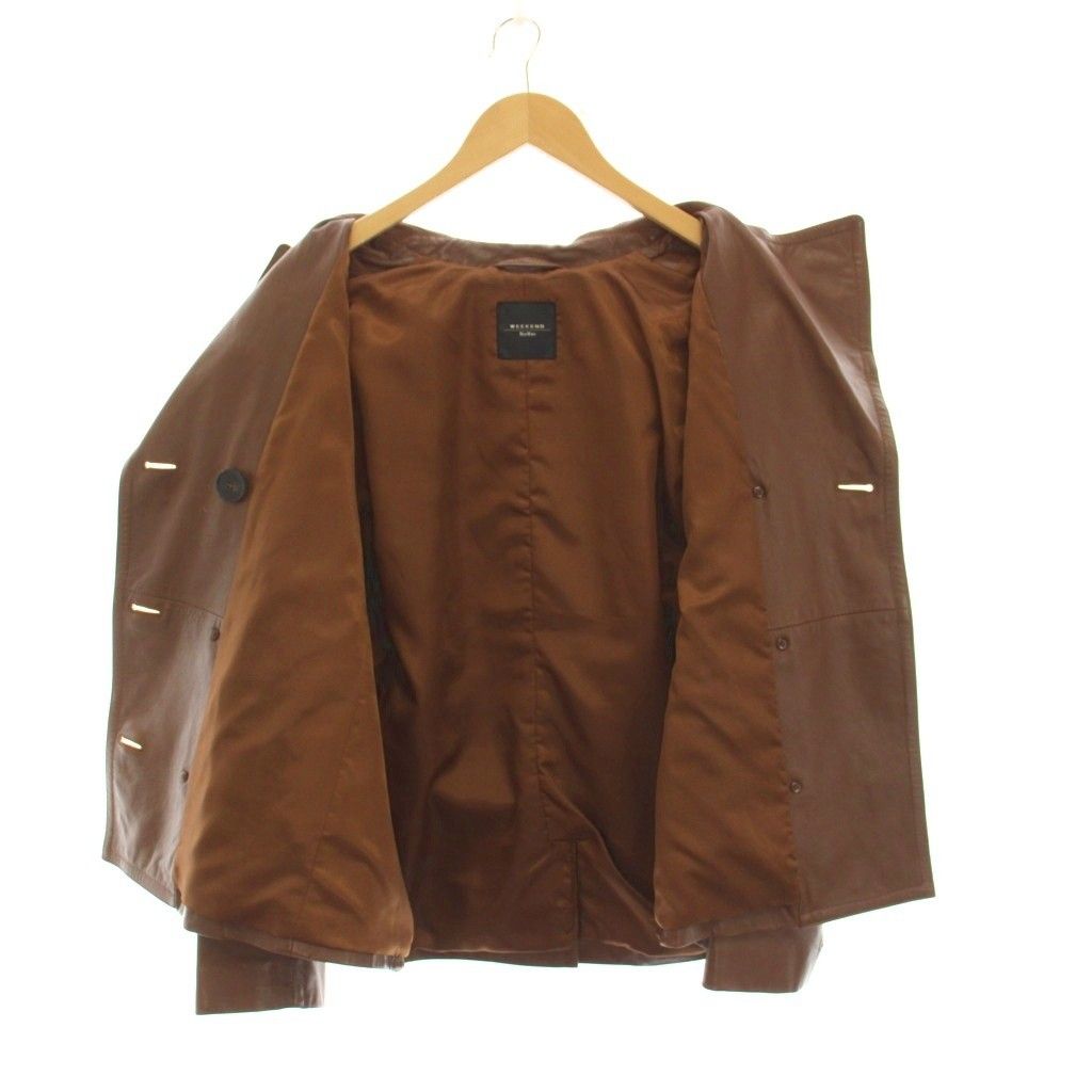 Max Mara Maxma Wi Quendline Weekend Line Leather Jacket Sheepskin Outer 44 — view 4
