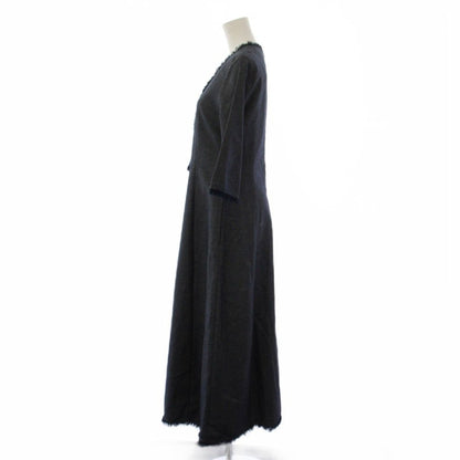 Max Mara S 'S Dress Long Half Sleeve Neck 38 Navy — view 2