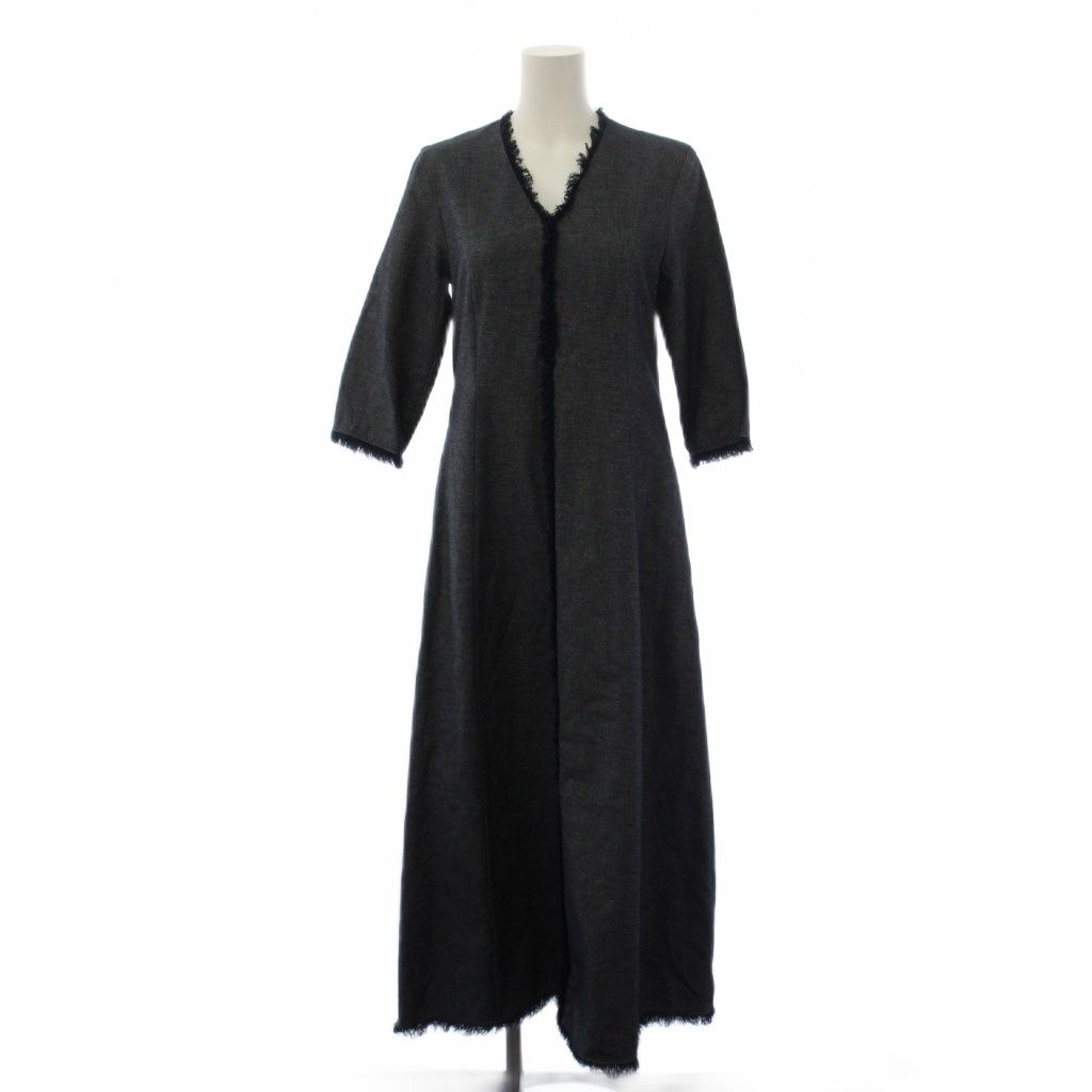 Max Mara S 'S Dress Long Half Sleeve Neck 38 Navy