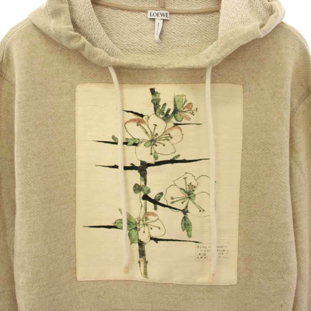 Loewe Pullover Hoodie Long Sleeve Botanical Pattern Beige TK — view 3