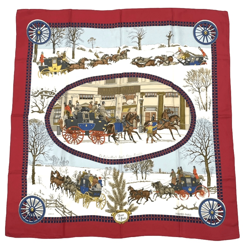 Hermes Carre 90 Mail Scarf Silk