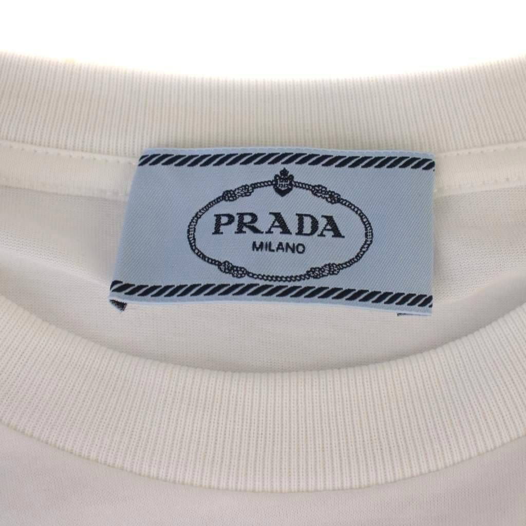 Prada T-Shirt Long Sleeve Crew Neck Striped Pattern XS Blue White Black — view 3