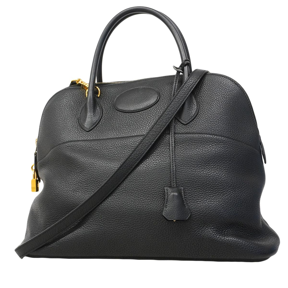 Hermes Handbag Bolide 35 Taurillon Black Gold 2-Way