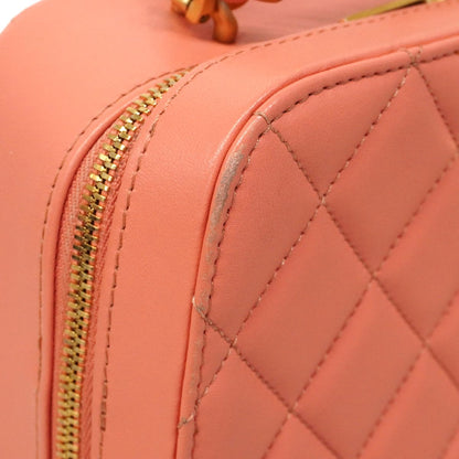 Chanel Handbag Quilted Lambskin Salmon Pink Gold 2-Way — view 7