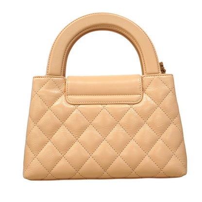 Chanel Handbag Quilted Calfskin Beige Gold 2-Way — view 9
