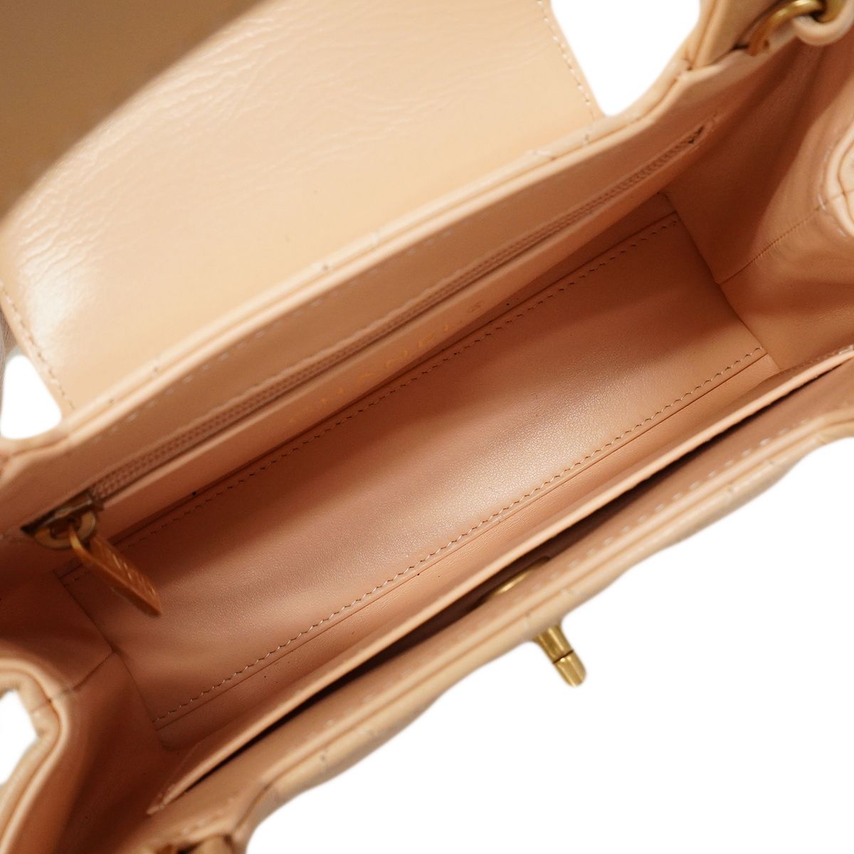 Chanel Handbag Quilted Calfskin Beige Gold 2-Way — view 4