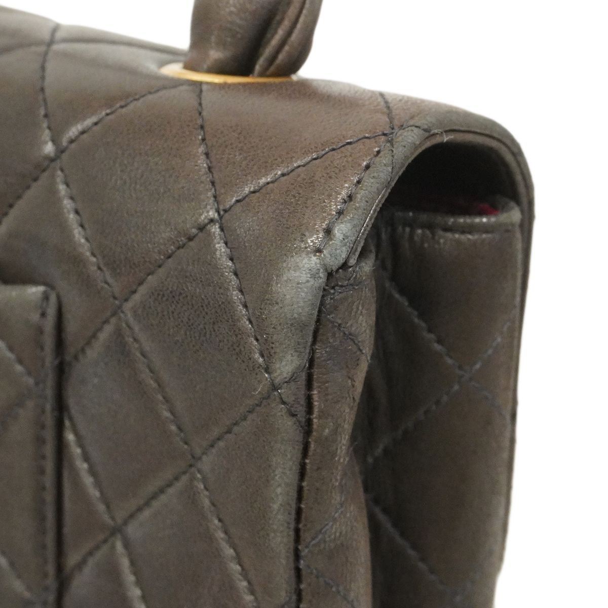 Chanel Handbag Quilted Parent Child Bag Lambskin Black Gold — view 7