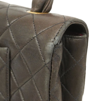 Chanel Handbag Quilted Parent Child Bag Lambskin Black Gold — view 7
