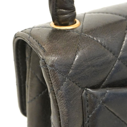 Chanel Handbag Quilted Parent Child Bag Lambskin Black Gold — view 9