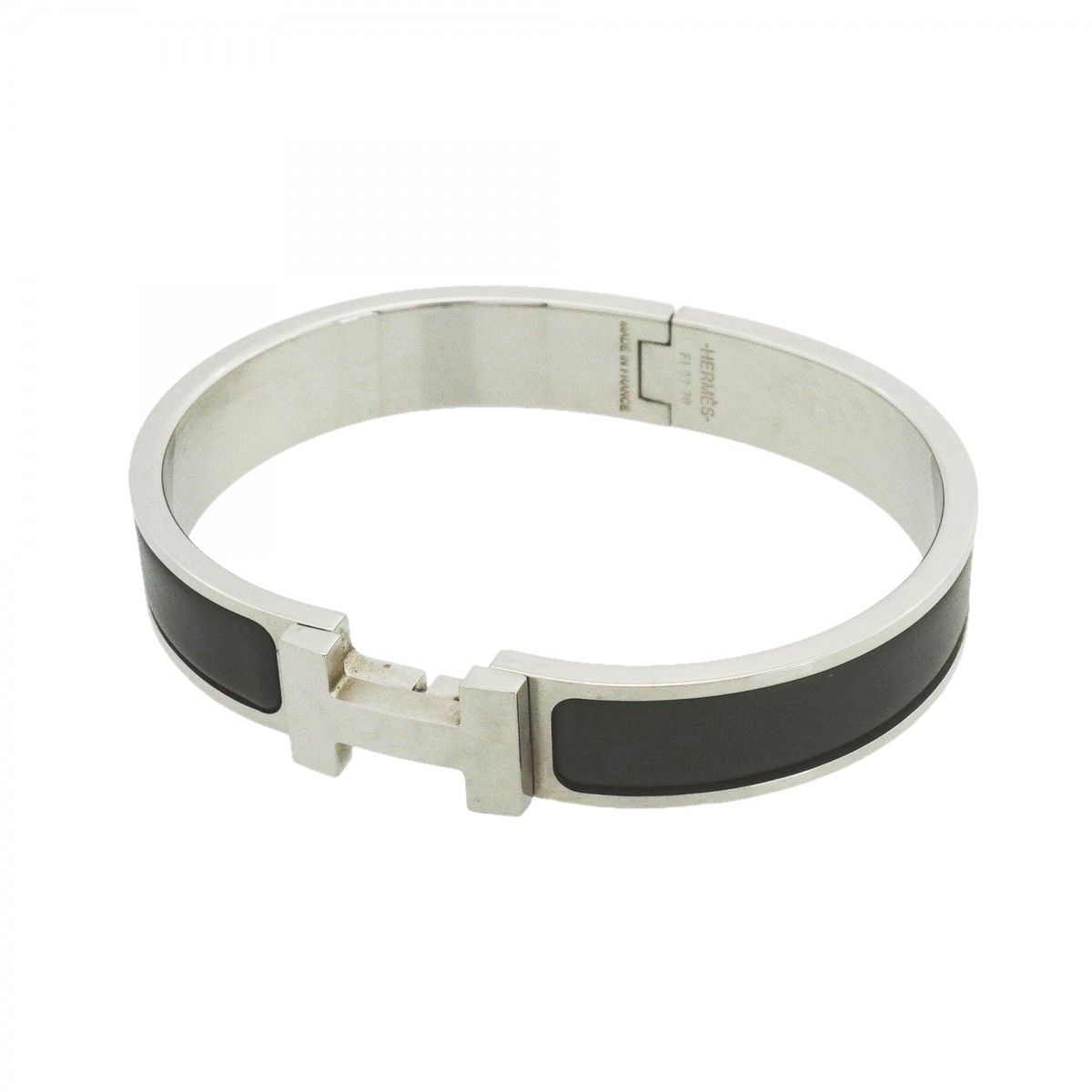 Hermes Bangle Clic Clac PM Metal Silver Gray Bracelet